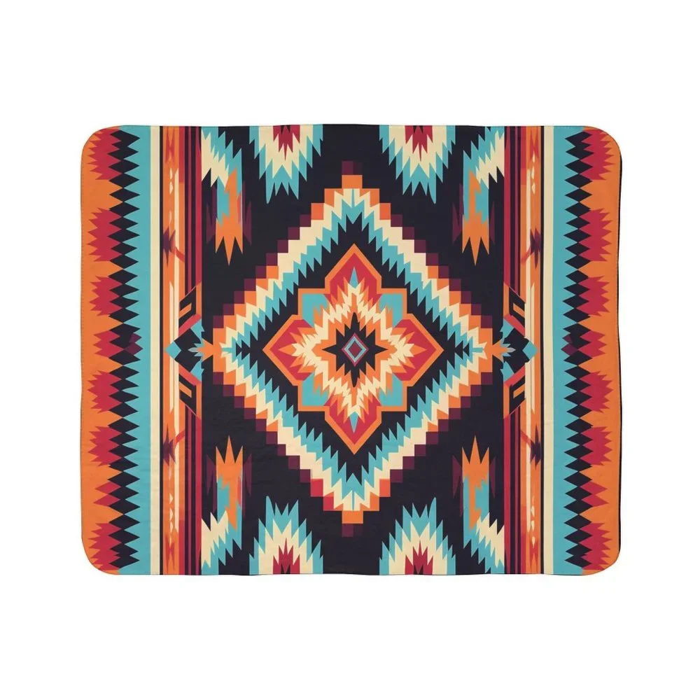 ✨ Ultra-Soft Native Sherpa Blanket | Southwestern Fleece Throw